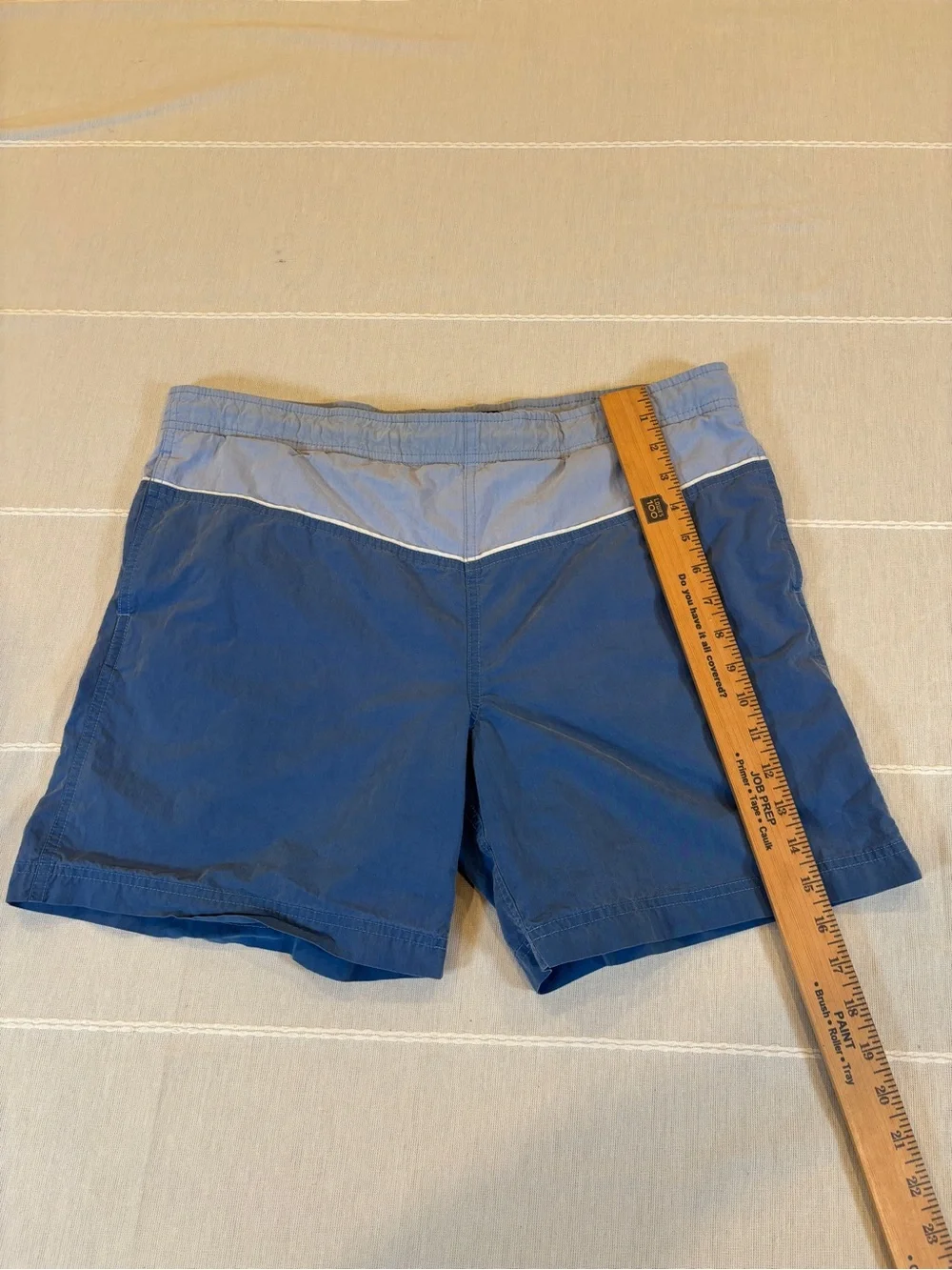 Club Room Blue Colorblock Swim Trunks Men’s Size S Drawstring Mesh Lined Beach